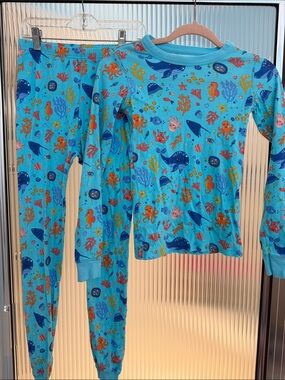 Kids Blue Ocean Print Pajama Set